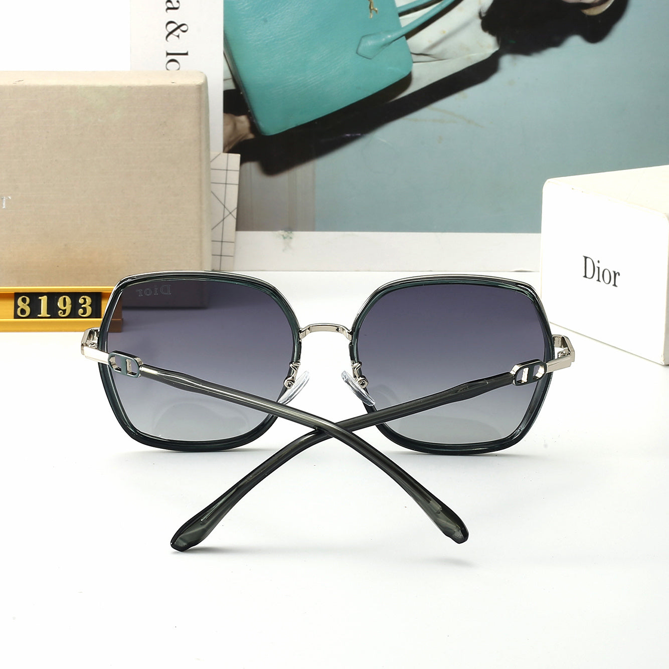 5 colors flat light thin frame sunglasses 8193