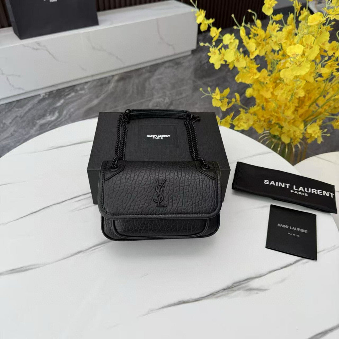 Small crossbody bag with antique gold trim