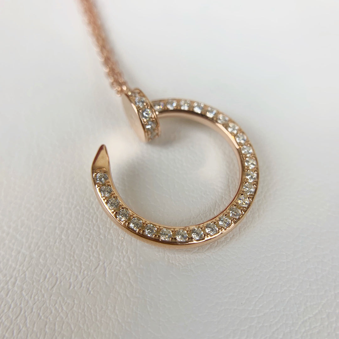 Full Diamond Nail Necklace