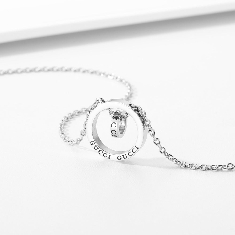 Creative Double Ring Necklace