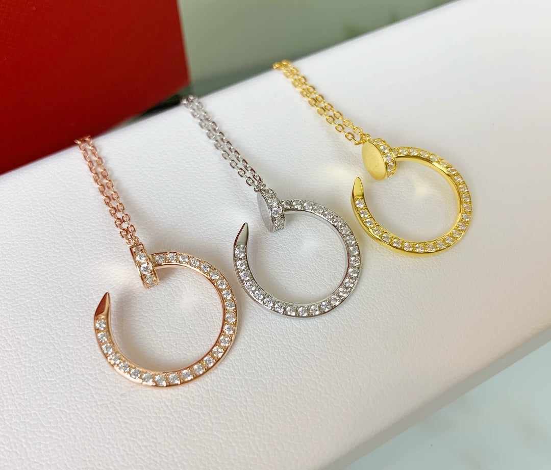 Full Diamond Nail Necklace