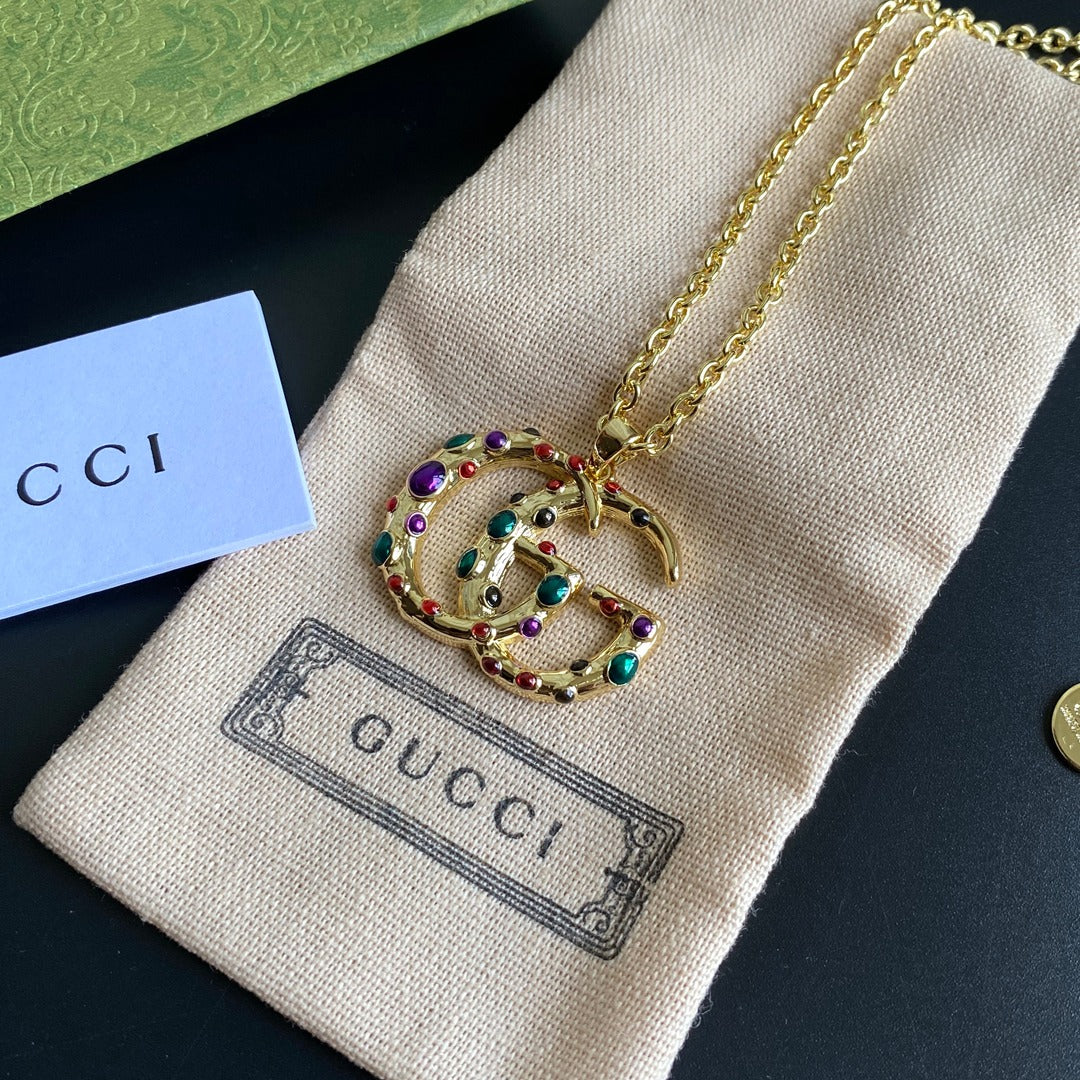 Irregular Colored Letter Pendant Necklace
