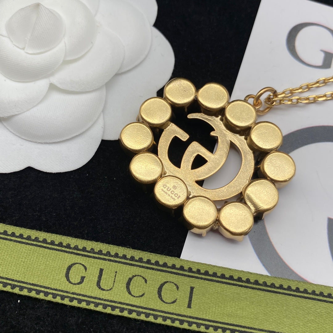 Colorful Diamond Alphabet Pendant Necklace