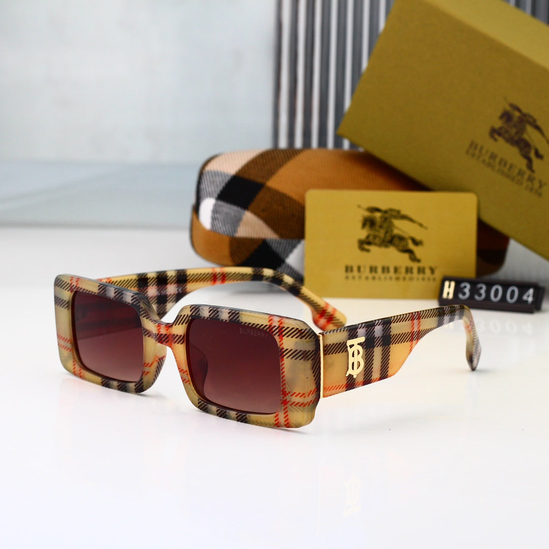 Retro Plaid Square Sunglasses 33004