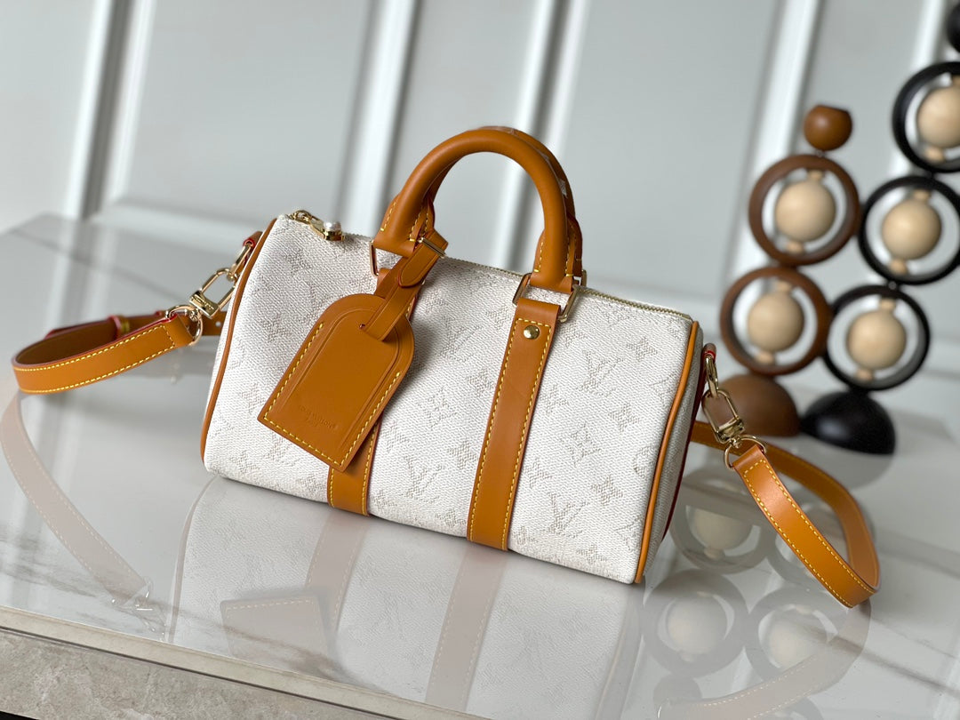 Intricately patterned coated canvas bag