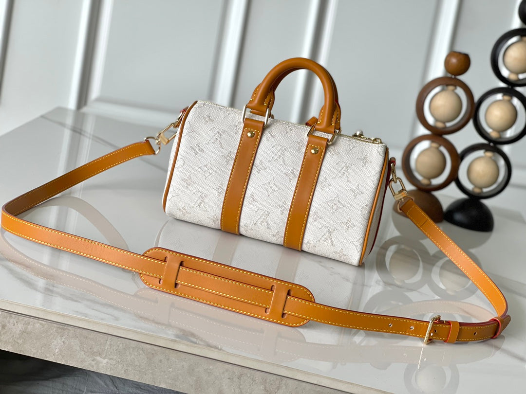 Intricately patterned coated canvas bag