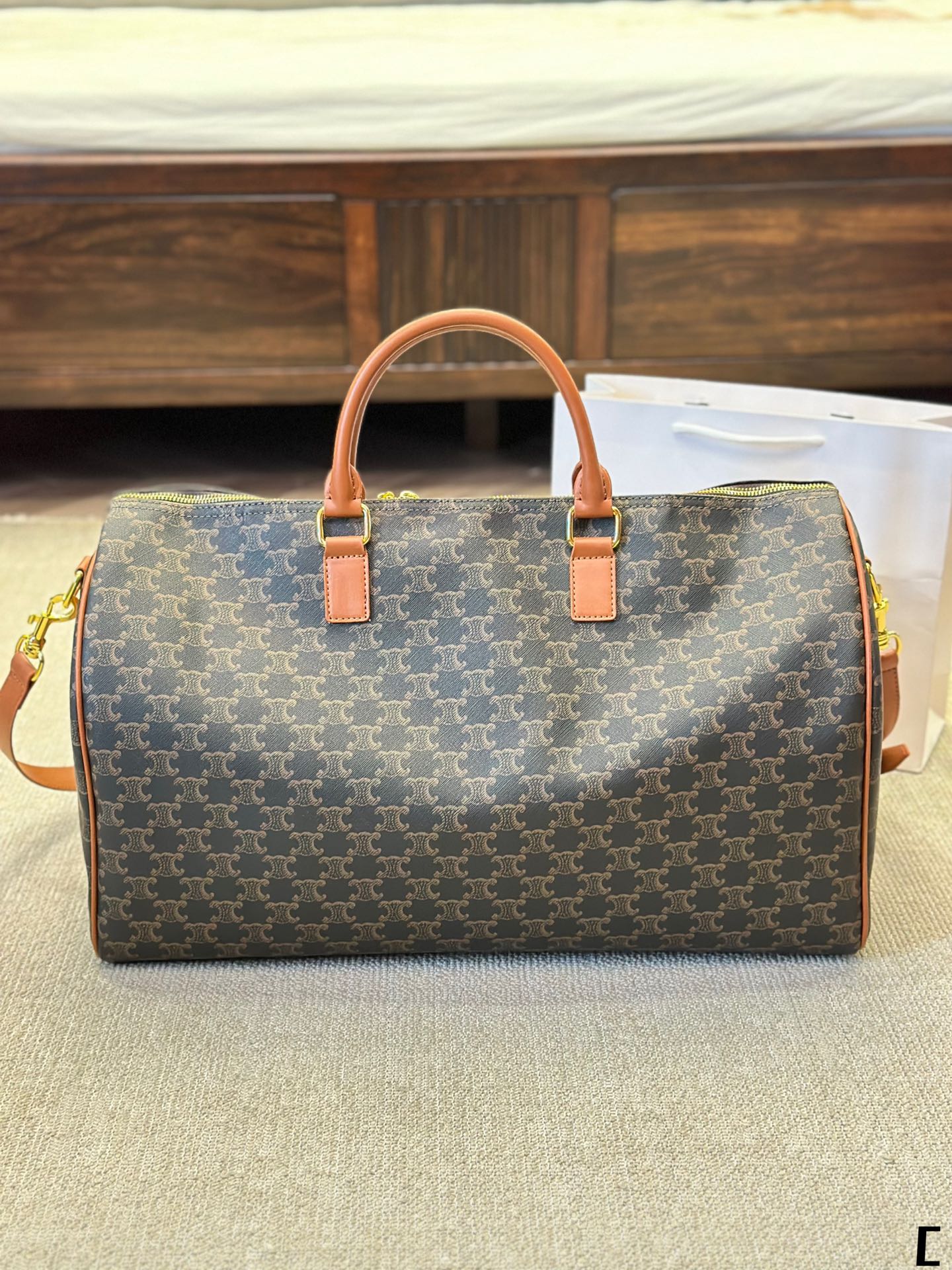 Old-fashioned oversized travel bag