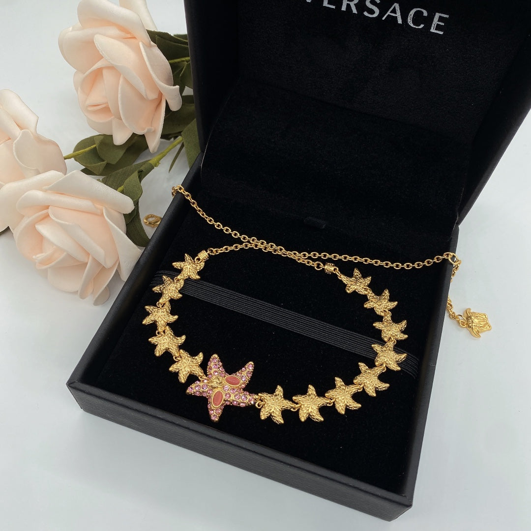 Diamond Starfish Pendant Necklace