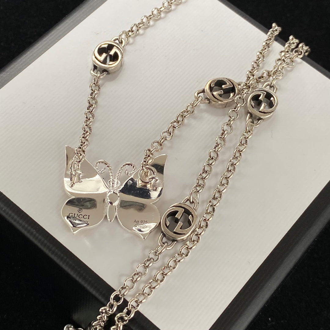 Enamel Craft Butterfly Pendant Necklace