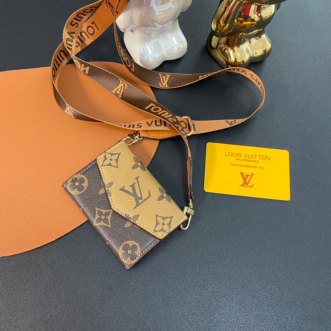 Leather Embossed Crossbody Card Holder