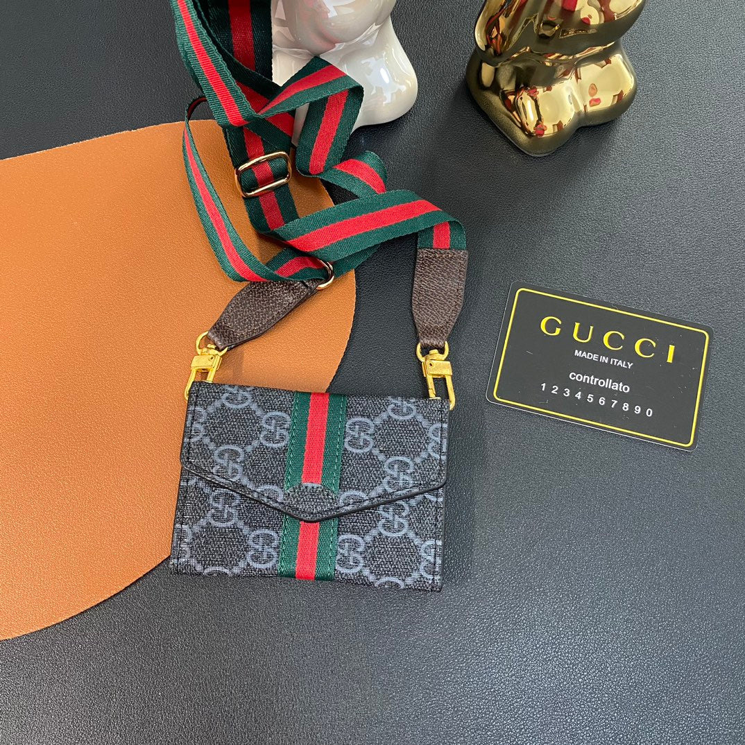 Leather Embossed Crossbody Card Holder