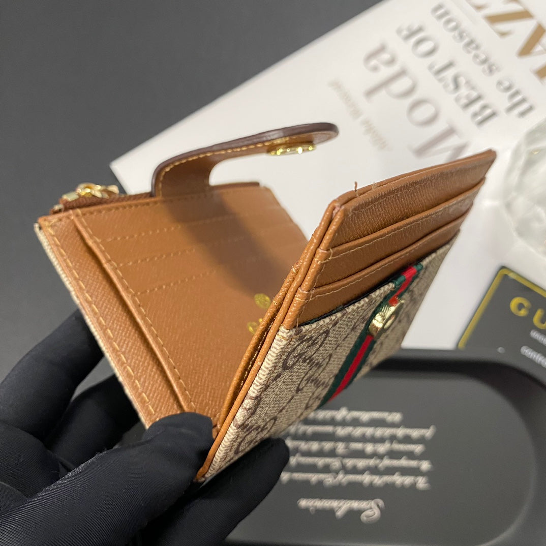 Gold label leather card holder