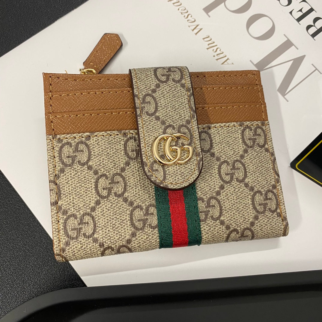 Gold label leather card holder