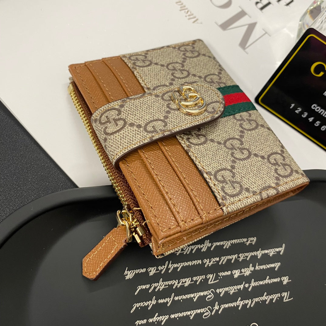 Gold label leather card holder
