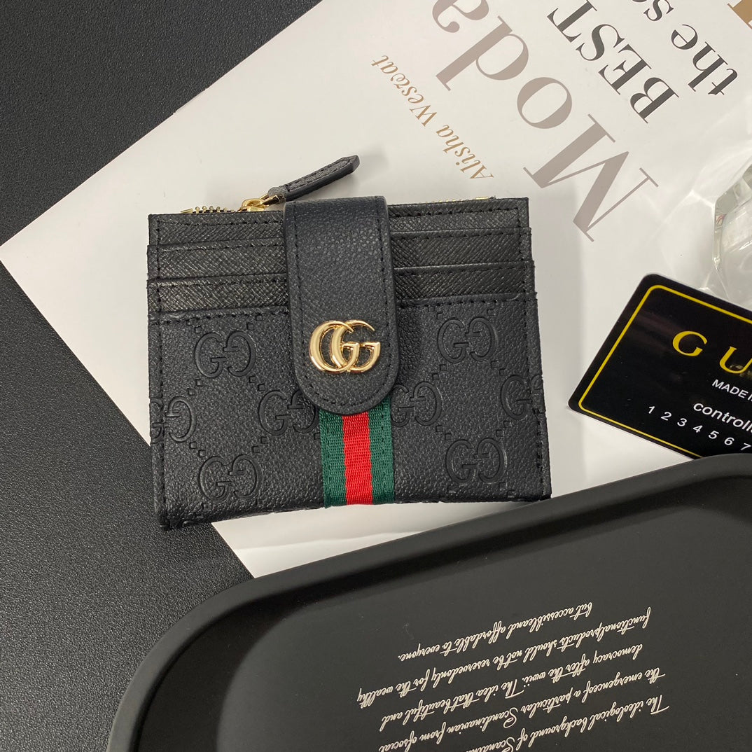 Gold label leather card holder