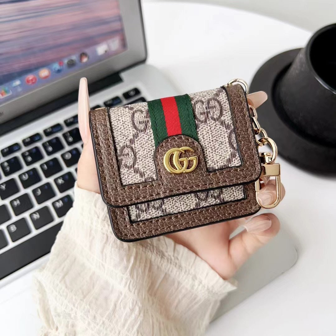 Vintage Leather Canvas Embossed Earphone Case