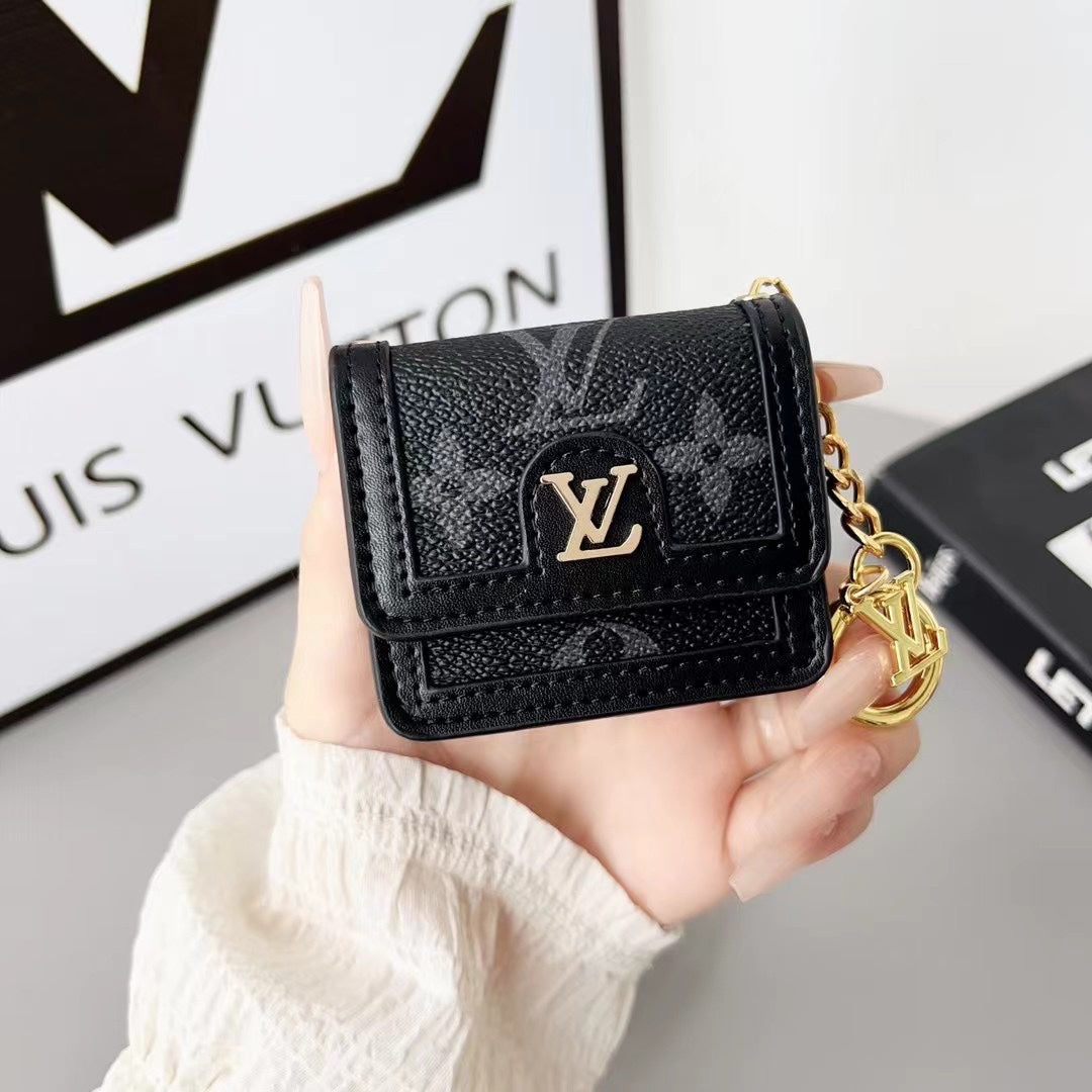 Classic Leather Embossed Earphone Case