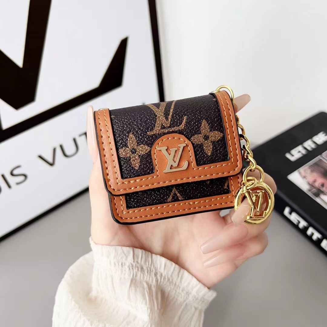 Classic Leather Embossed Earphone Case