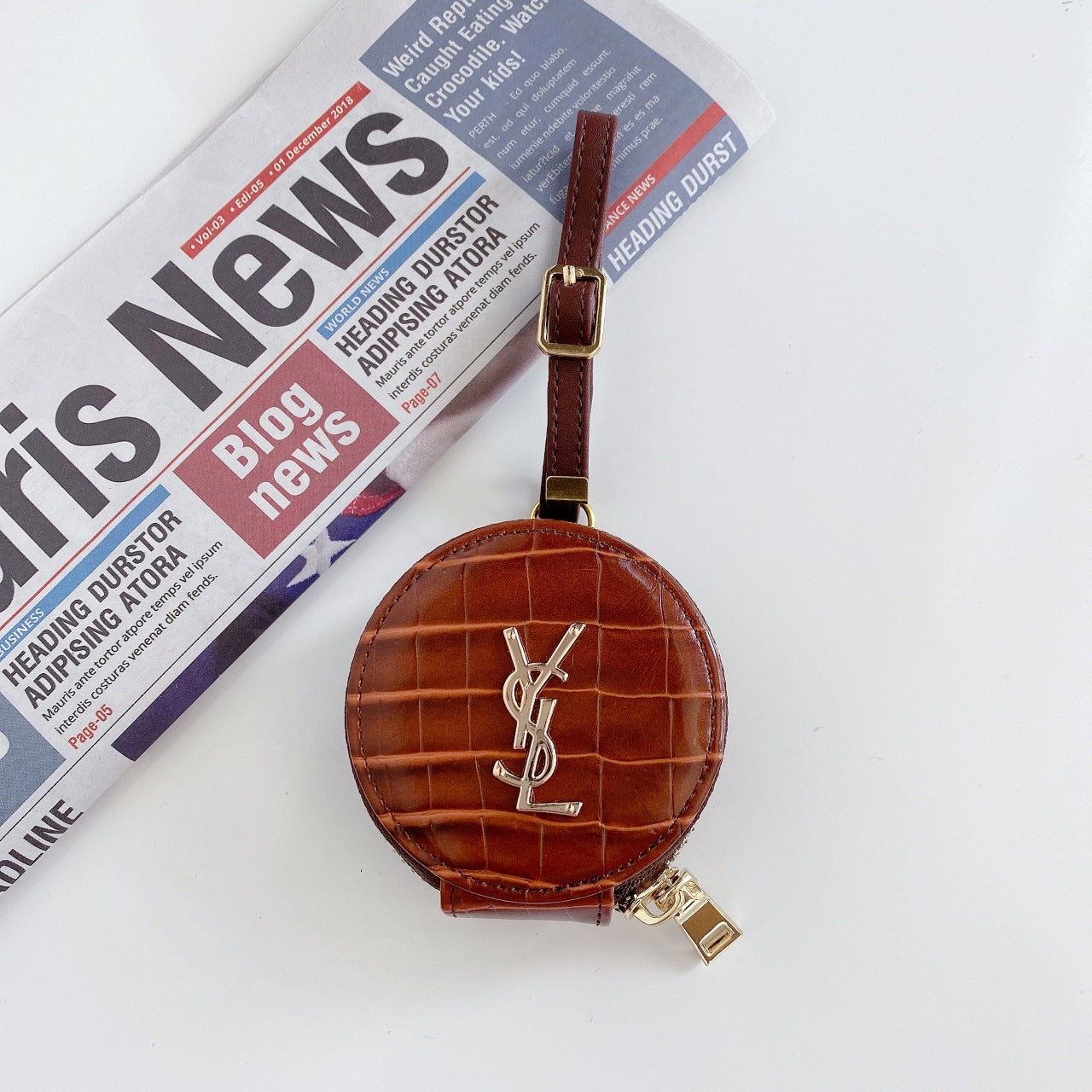 Crocodile leather AirPods case