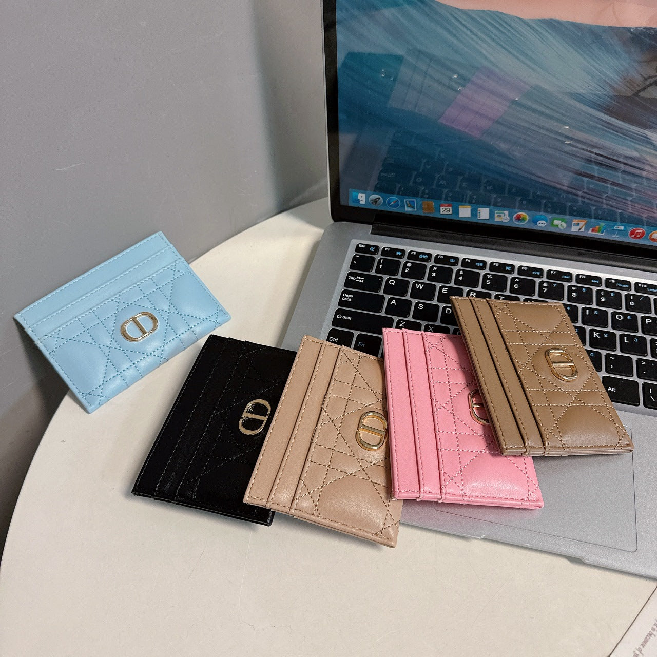 EMBOSSED LEATHER CARD HOLDER